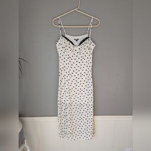Wild Fable White and Black Polka Dot Midi Dress